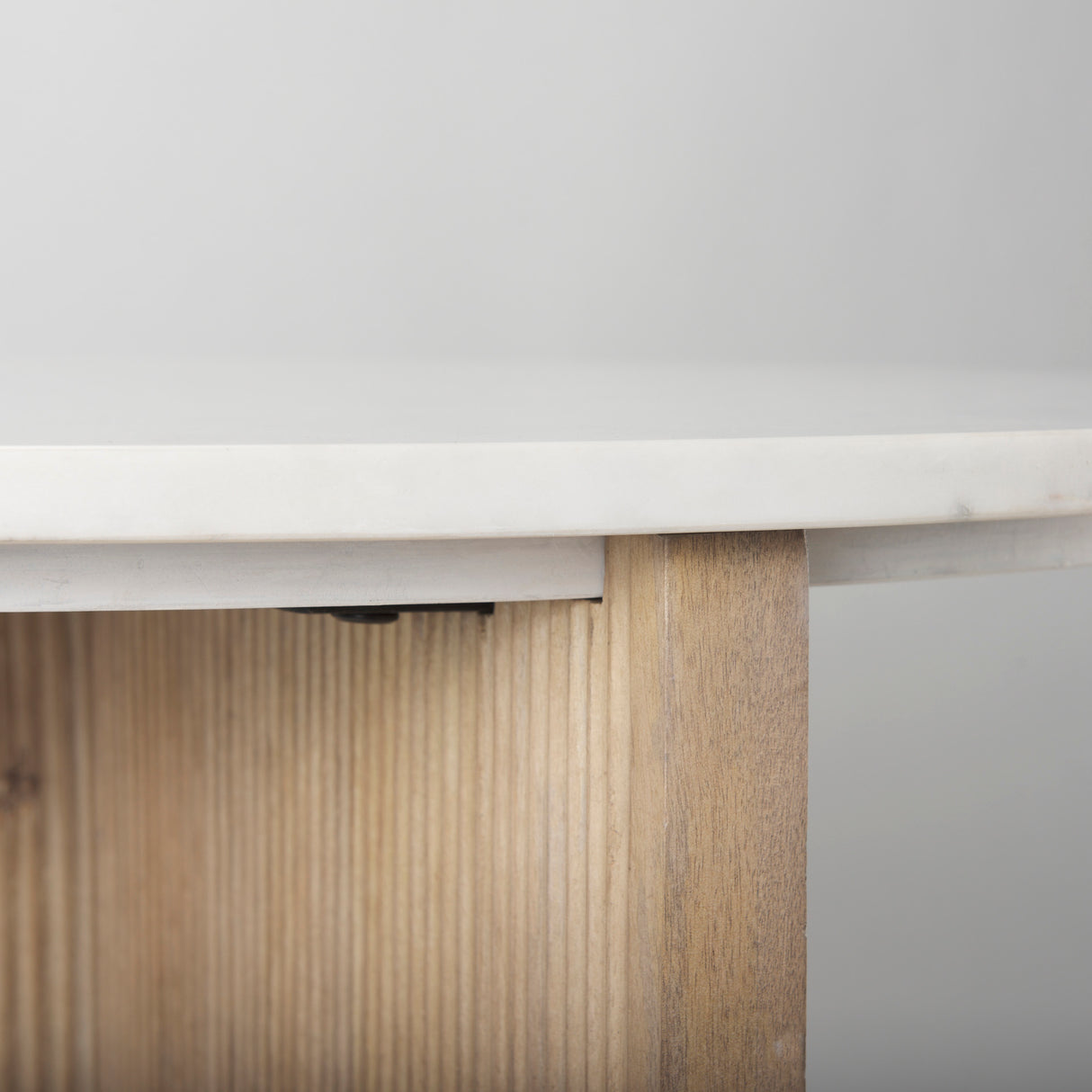 Enzo Marble Tabletop w/ Fluted Light Wood Base Foyer Accent Table from Mercana - Luna Furniture