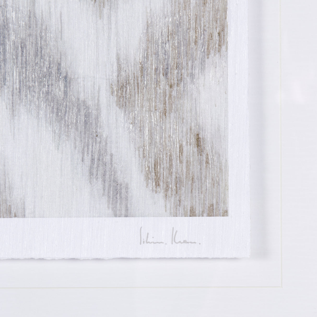 Ikat Patterns IV by Silvia Krause a Hand Embellished Textured Framed Art Print Matted under Glass from Mercana - Luna Furniture