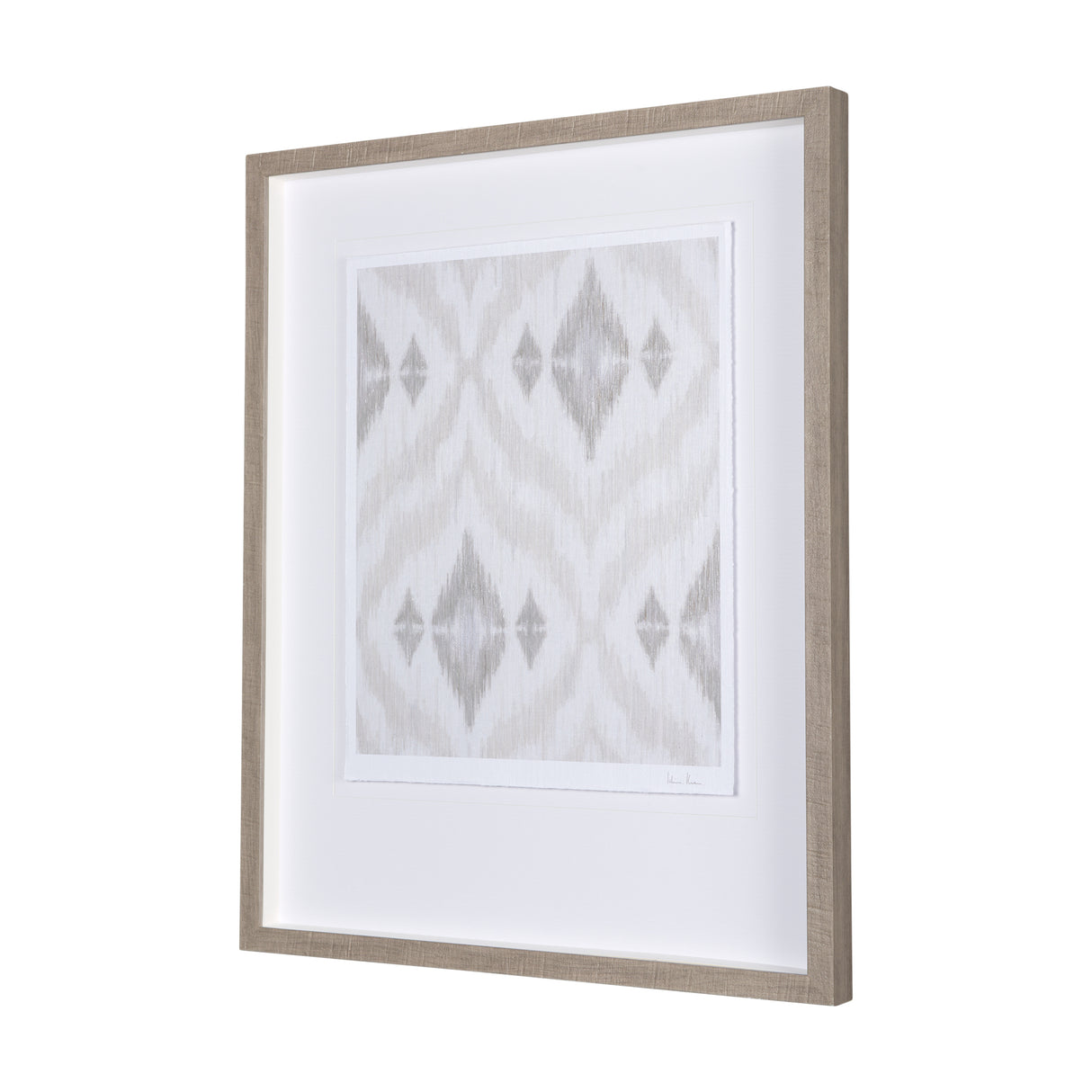 Ikat Patterns VI by Silvia Krause a Hand Embellished Textured Framed Art Print Matted under Glass from Mercana - Luna Furniture