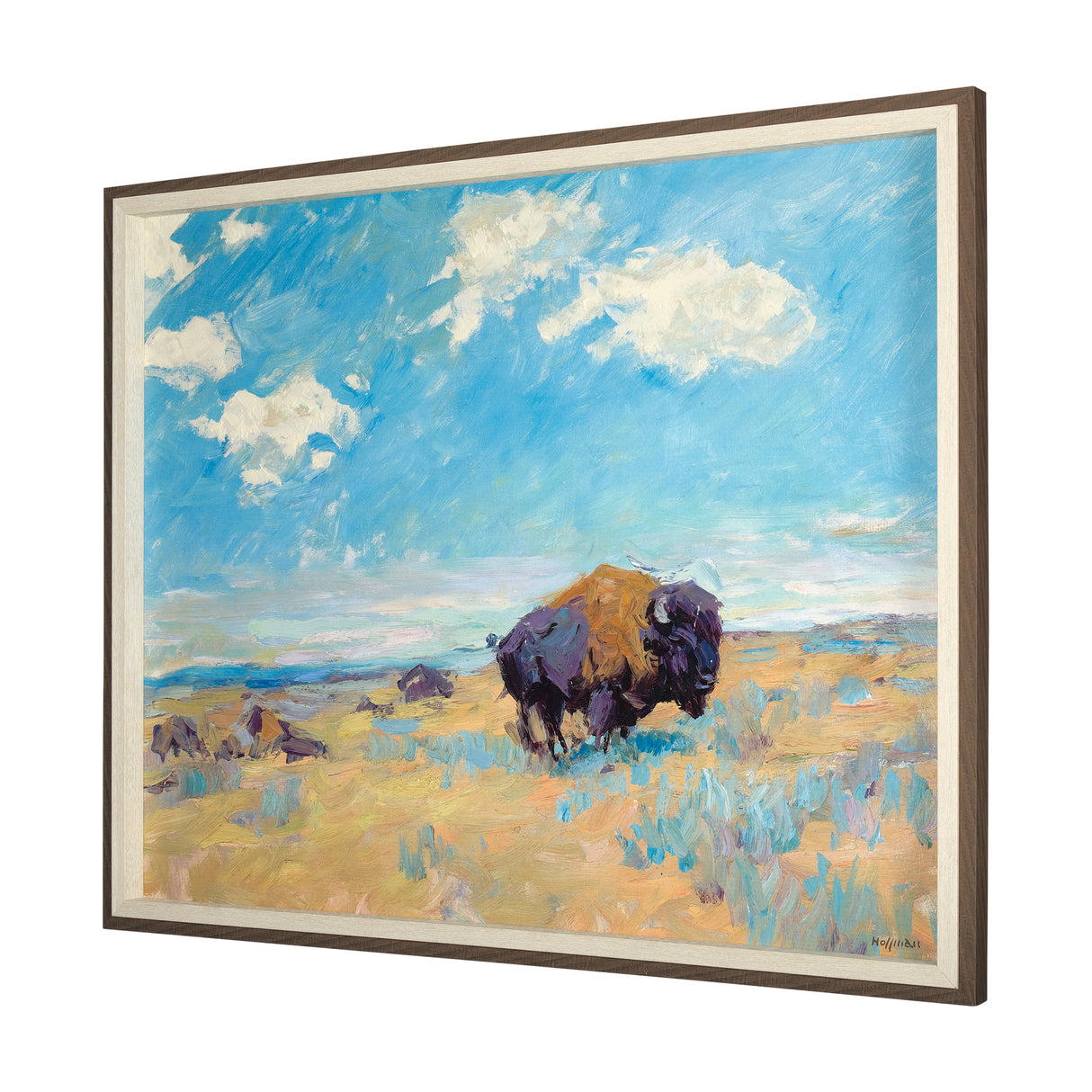 Buffalo by Mercana Studio a Hand Embellished Textured Framed Art Photograph from Mercana - Luna Furniture