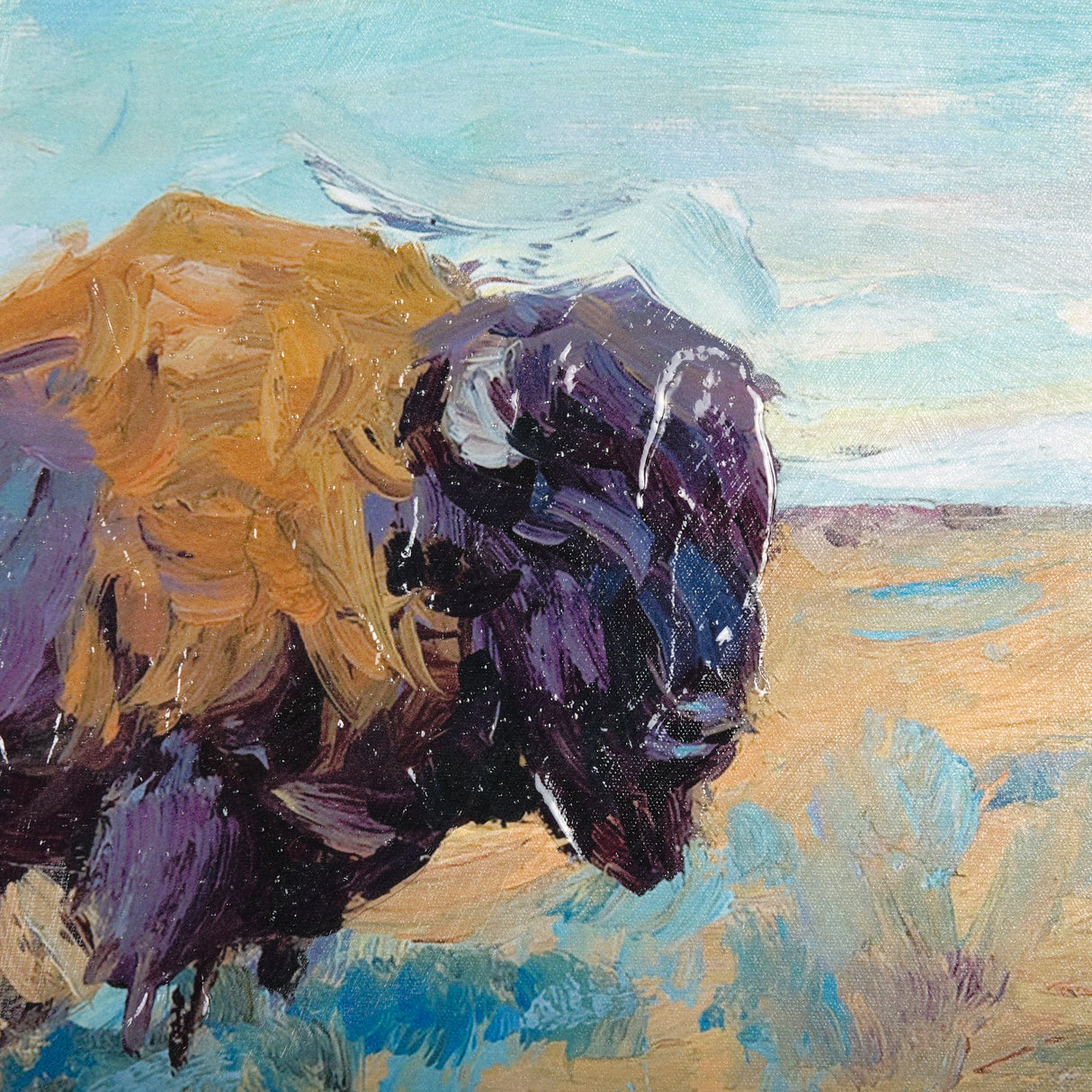 Buffalo by Mercana Studio a Hand Embellished Textured Framed Art Photograph from Mercana - Luna Furniture