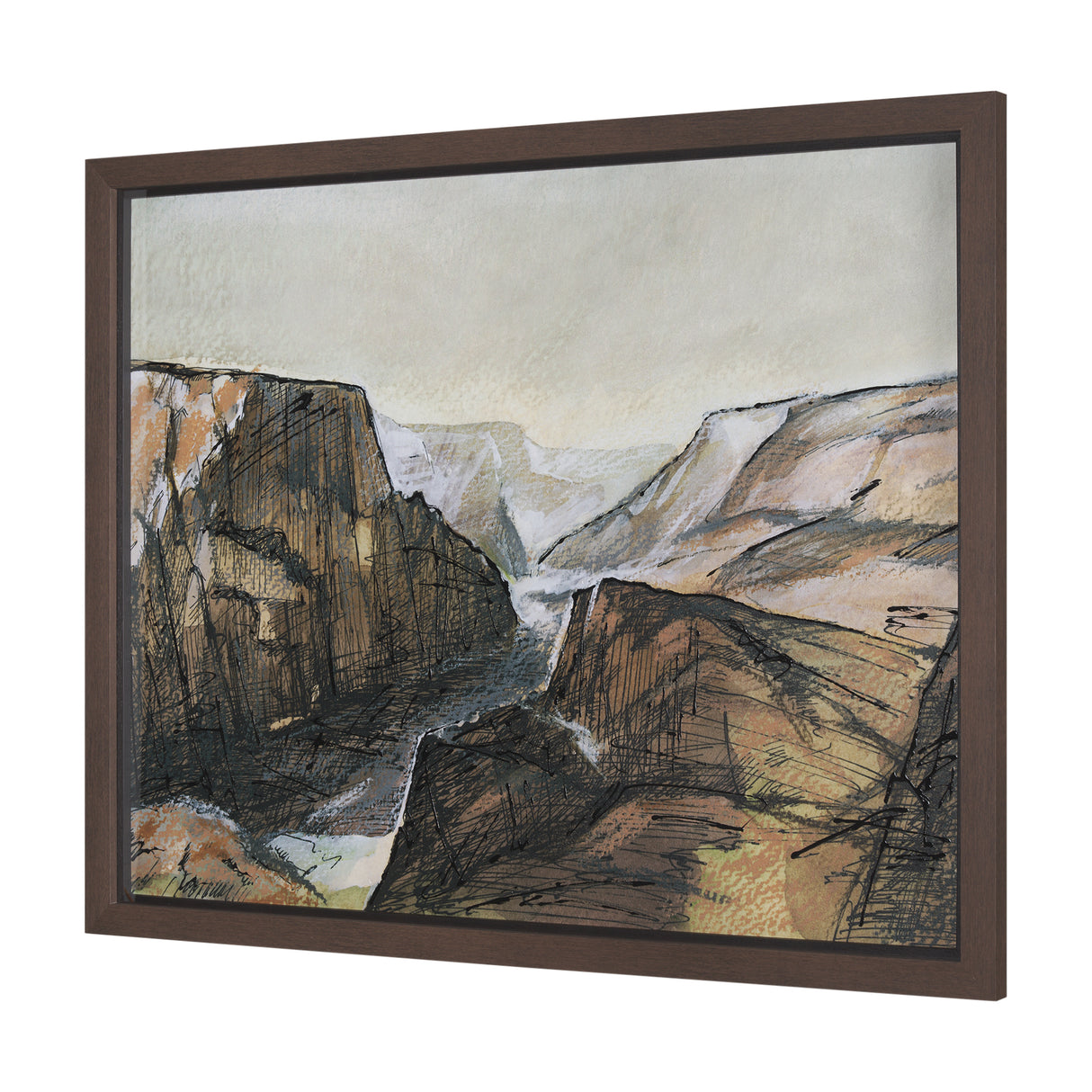 Canyon View by Mercana Studio a Hand Embellished Textured Framed Art Print Matted under Glass from Mercana - Luna Furniture