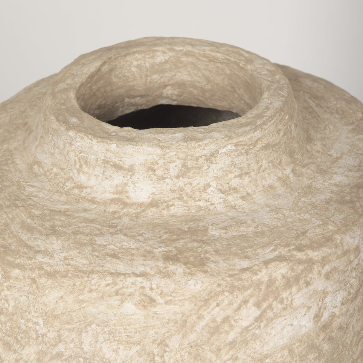 Rama Small Beige Paper Mache Floor Vase from Mercana - Luna Furniture
