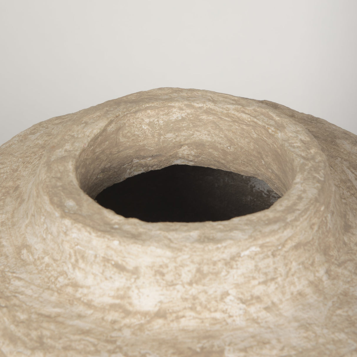 Rama Small Beige Paper Mache Floor Vase from Mercana - Luna Furniture