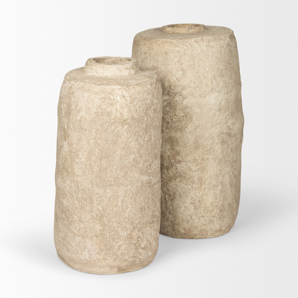 Rama Large Beige Paper Mache Floor Vase from Mercana - Luna Furniture