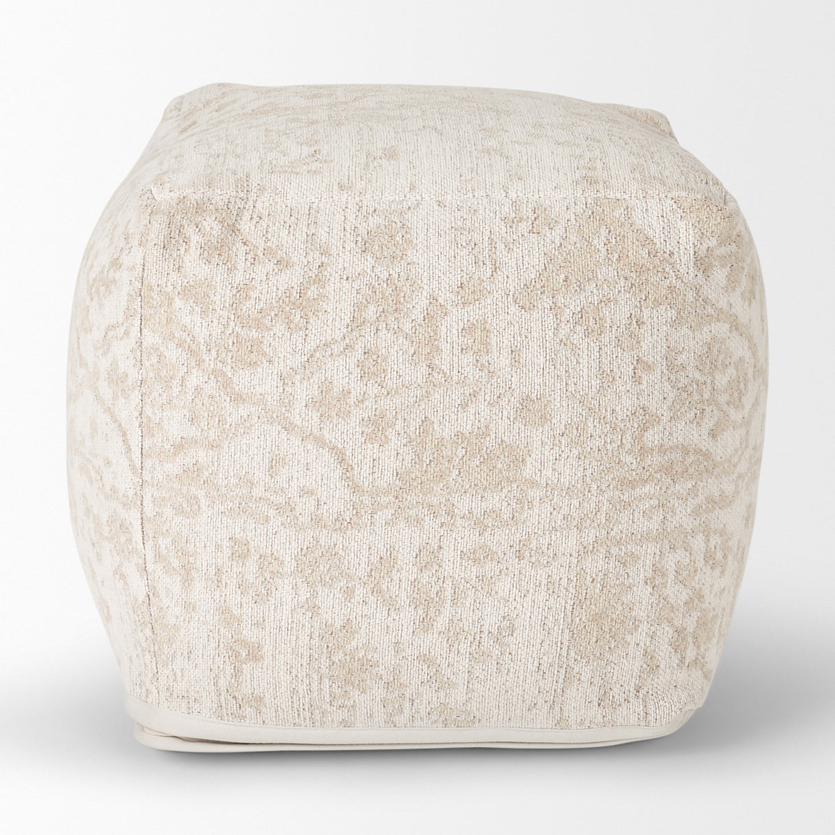Khloe Small Cream Pouf from Mercana - Luna Furniture