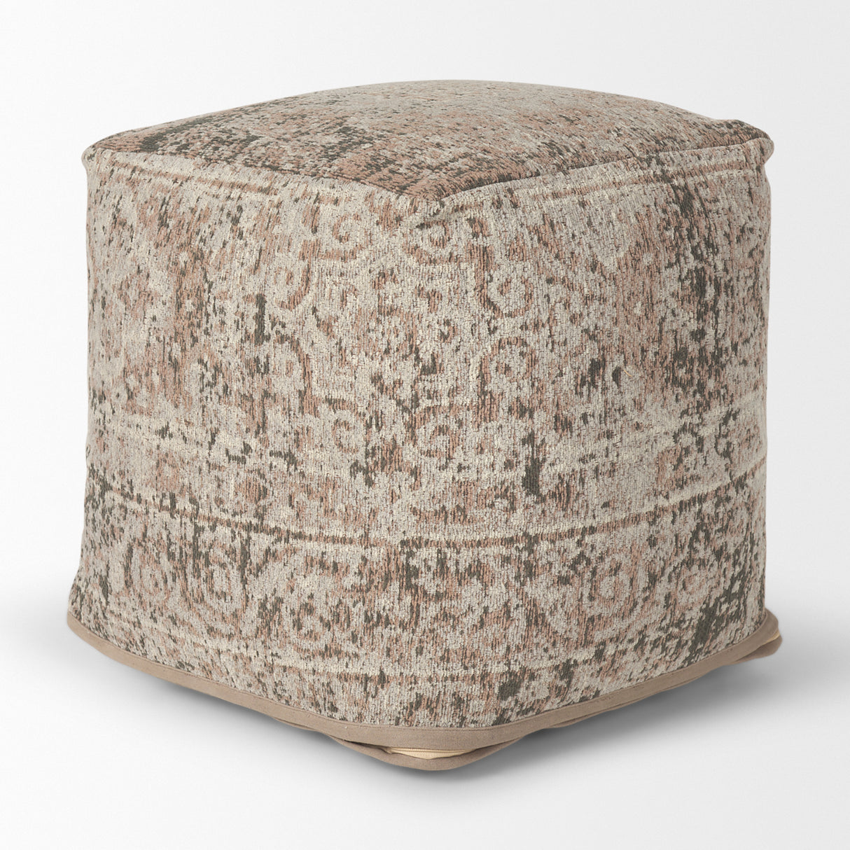 Khloe Small Taupe Pouf from Mercana - Luna Furniture