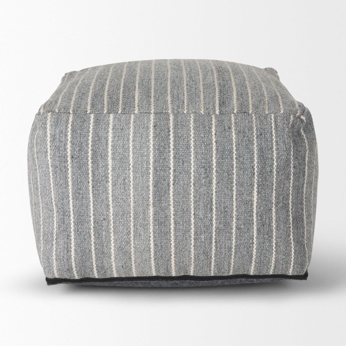 Kensie Large Blue Striped Pouf from Mercana - Luna Furniture