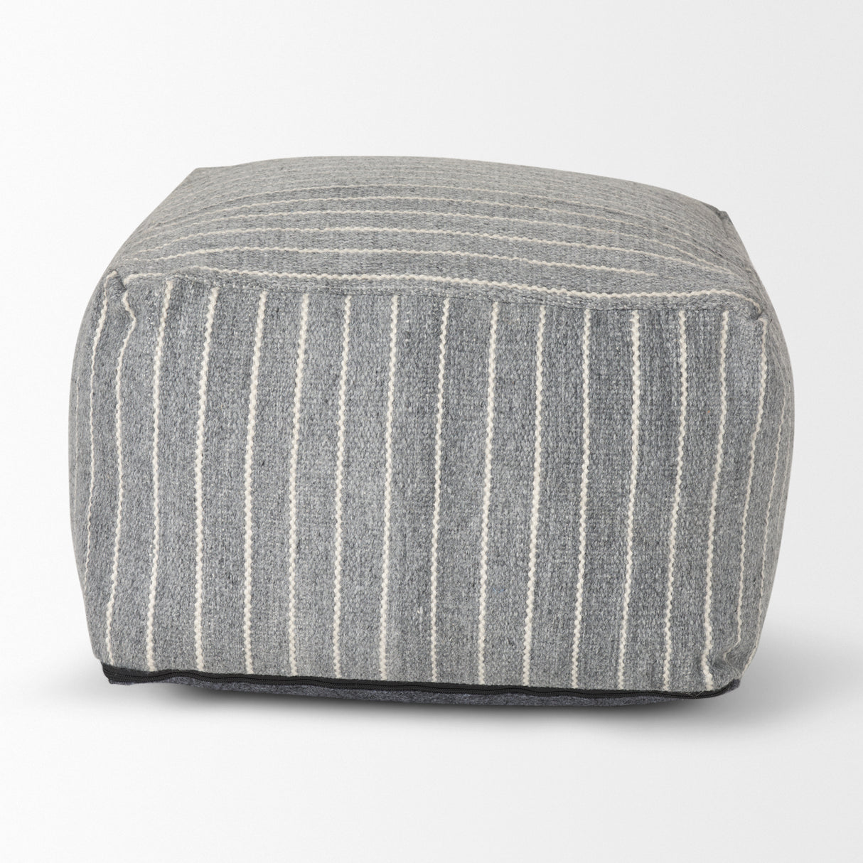 Kensie Large Blue Striped Pouf from Mercana - Luna Furniture