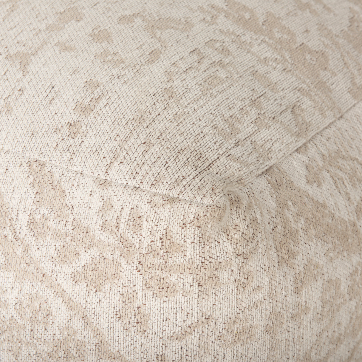 Khloe Large Cream Pouf from Mercana - Luna Furniture