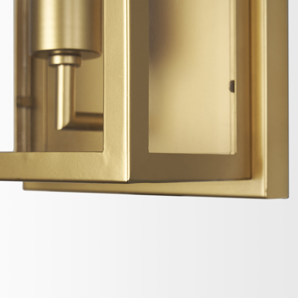 Cairn Brushed Gold Metal w/ Glass 1-Light Wall Sconce from Mercana - Luna Furniture