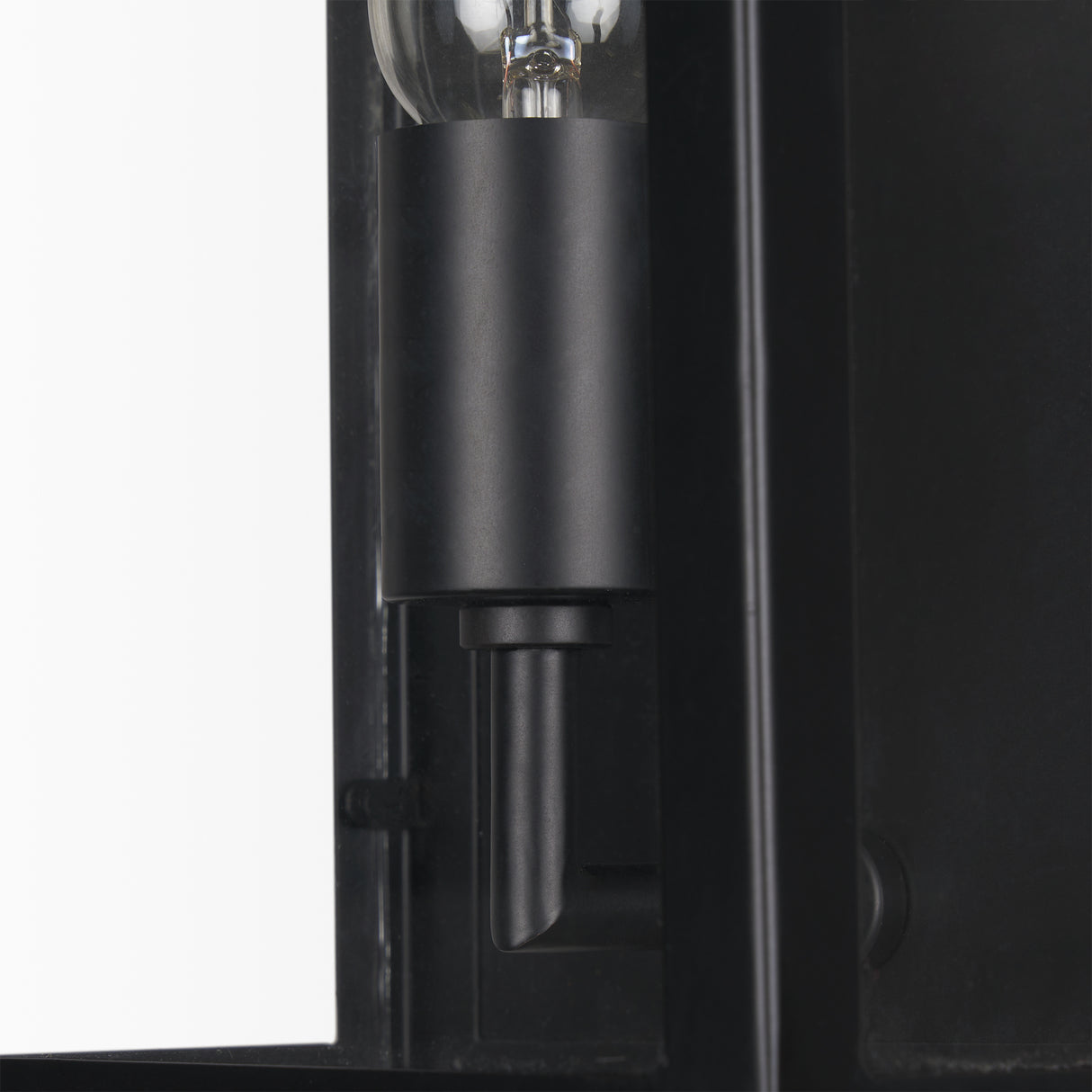 Cairn Matte Black Metal w/ Glass 1-Light Wall Sconce from Mercana - Luna Furniture