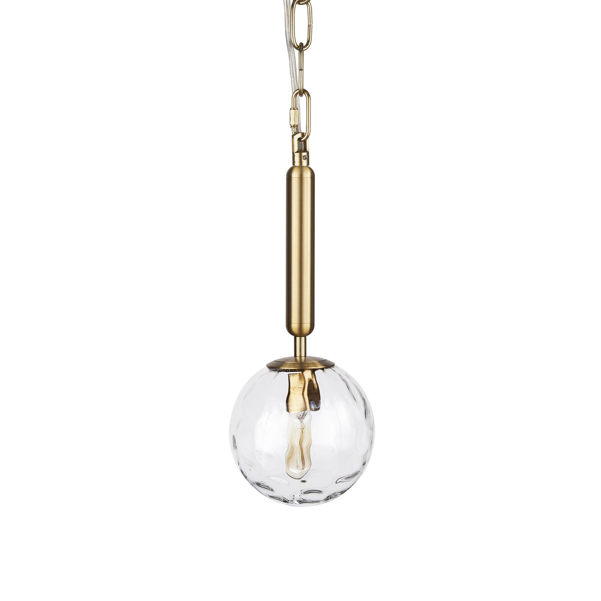 Britton Gold Metal w/ Clear Glass Globe 1-Light Pendant Light from Mercana - Luna Furniture