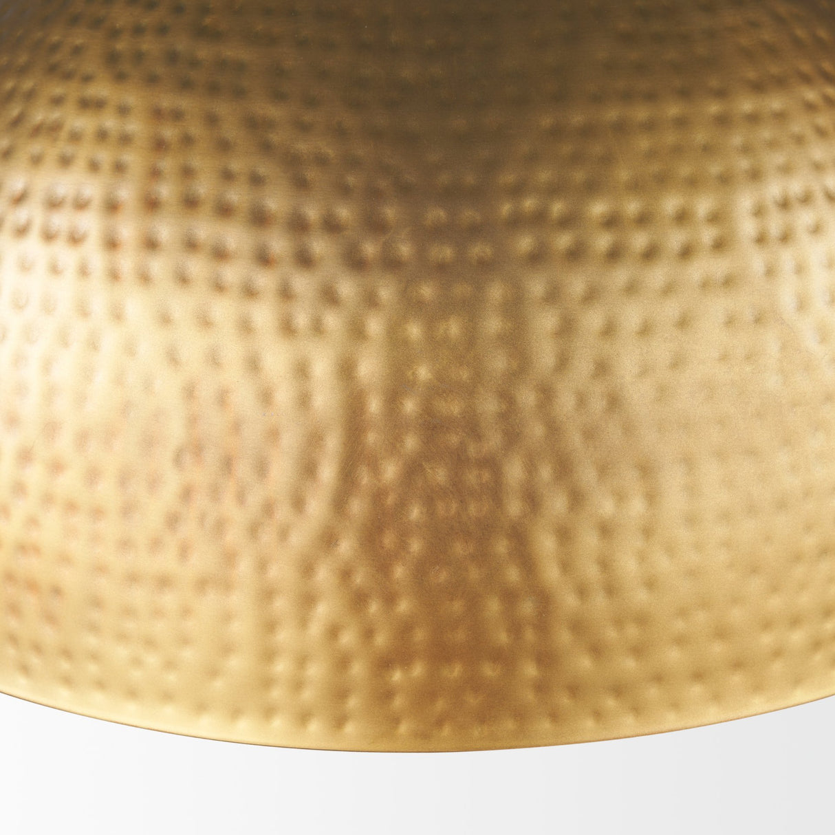 Karina 24" Round Brass-tone Hammered Metal Dome Pendant Light from Mercana - Luna Furniture