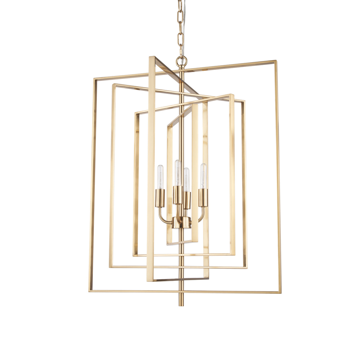 Colleen Antiqued Gold Metal 4-Light Chandelier from Mercana - Luna Furniture