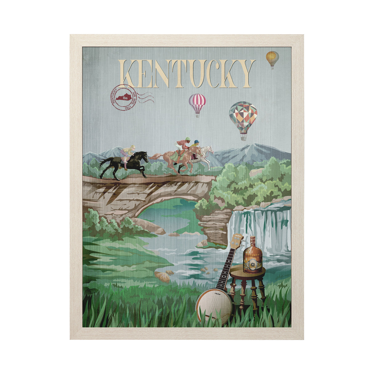 Kentucky Go USA (L) by Mercana Studio a Hand Embellished Decograph Framed Art Print from Mercana - Luna Furniture