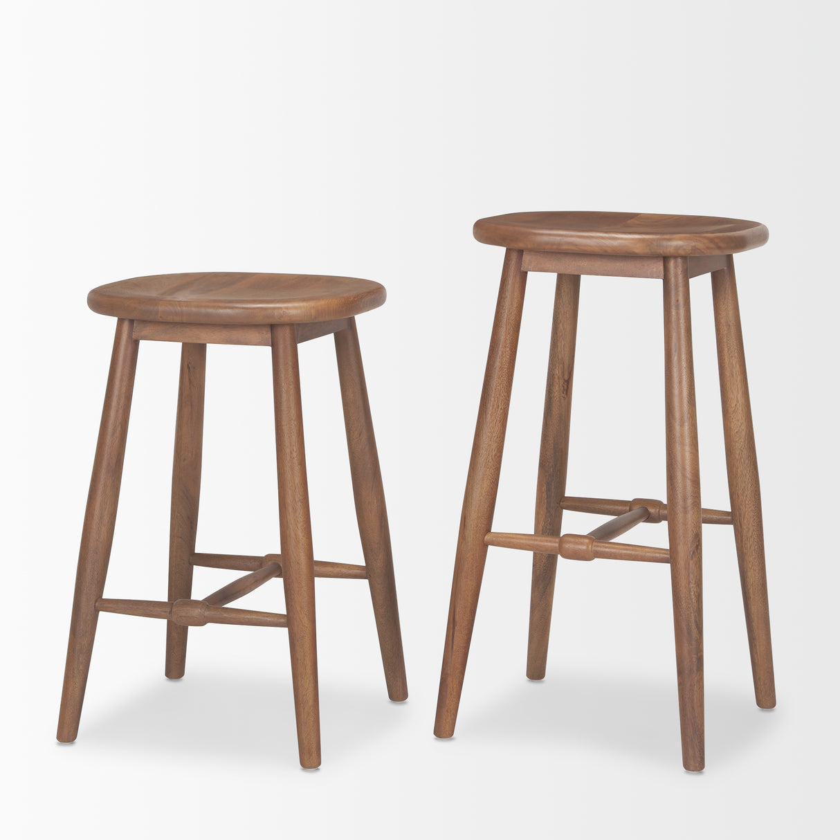 Ernest Medium Brown Wood Bar Stool from Mercana - Luna Furniture