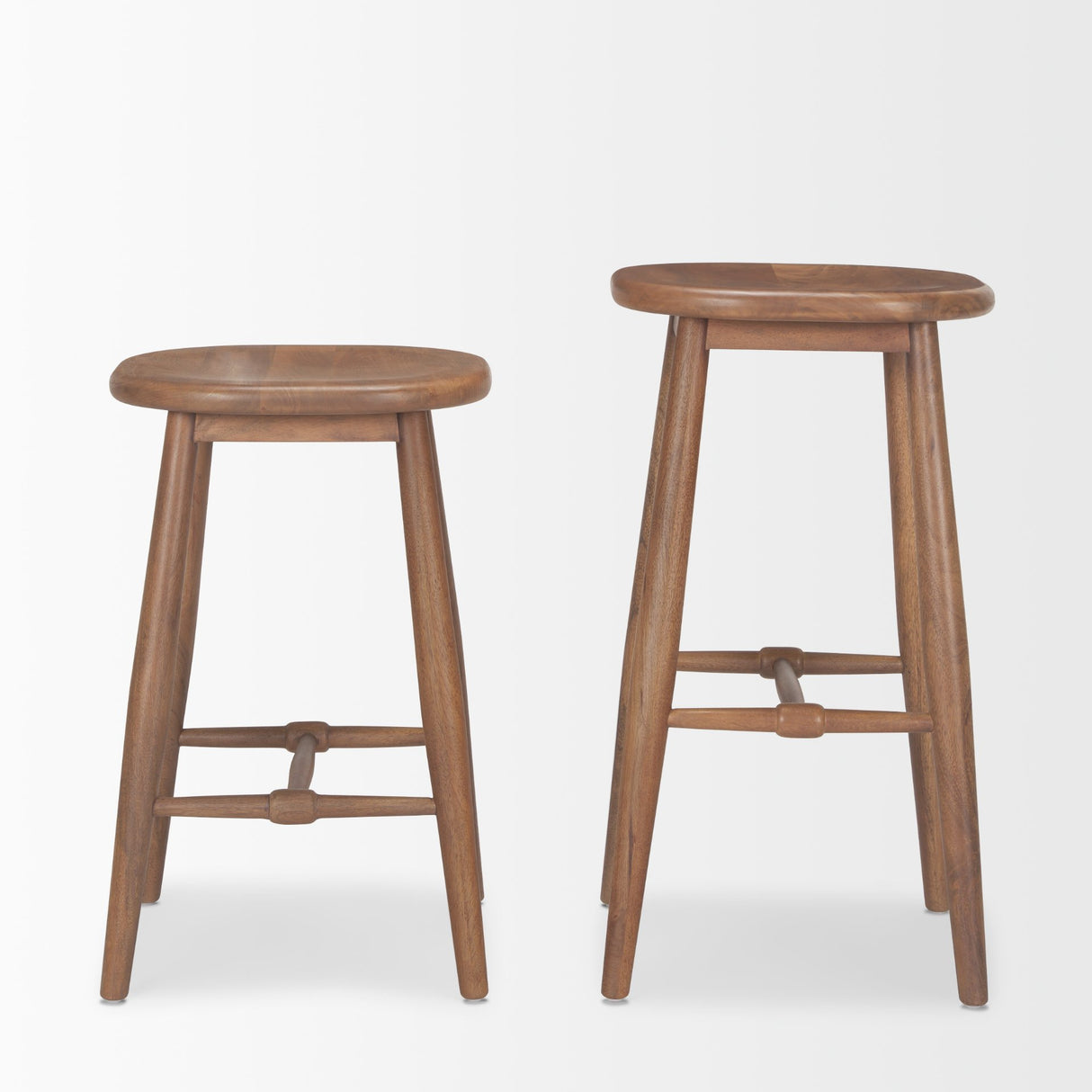 Ernest Medium Brown Wood Bar Stool from Mercana - Luna Furniture
