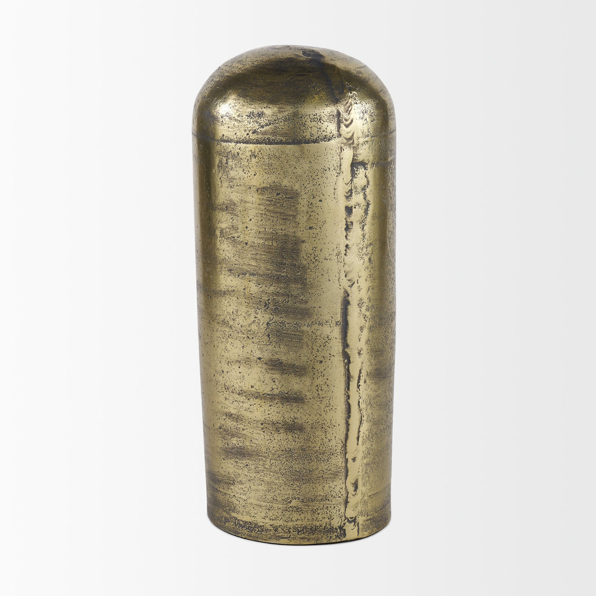 Quonset Extra Tall Brass Finished Aluminum Metal Pillar Object from Mercana - Luna Furniture