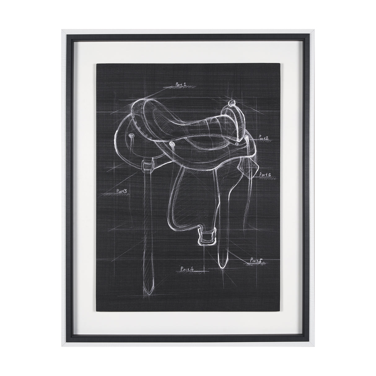 Horse Seat Black II by Mercana Studio a Hand Embellished Textured Framed Art Print from Mercana - Luna Furniture