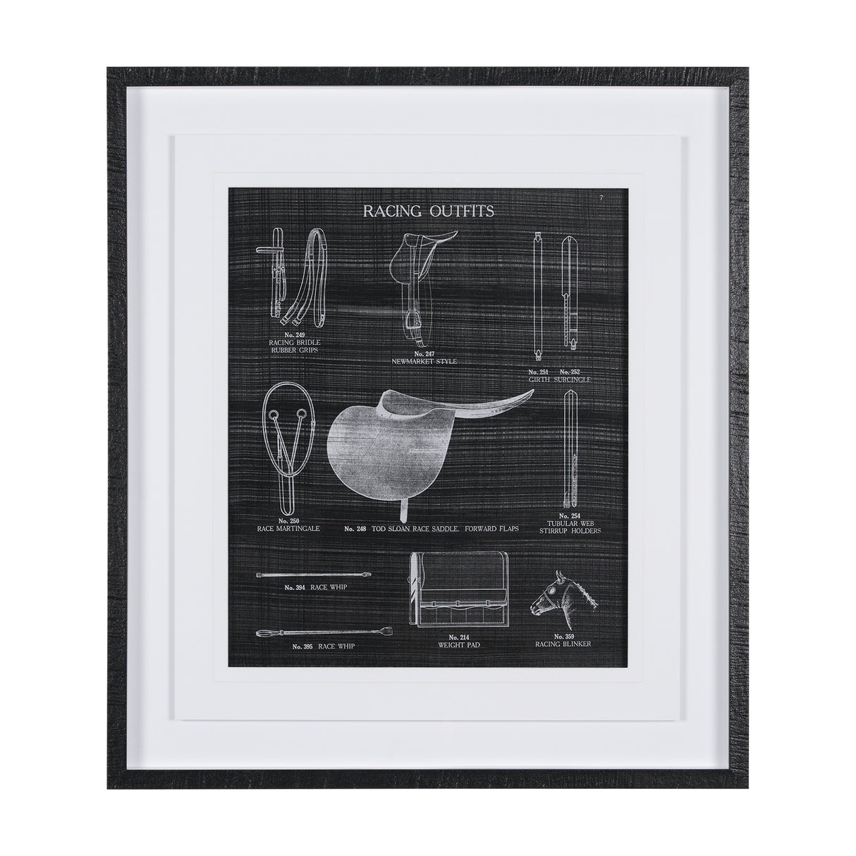 Equestrian Riding III BW by Mercana Studio Hand Embellished Framed Art Print Matted under Glass from Mercana - Luna Furniture