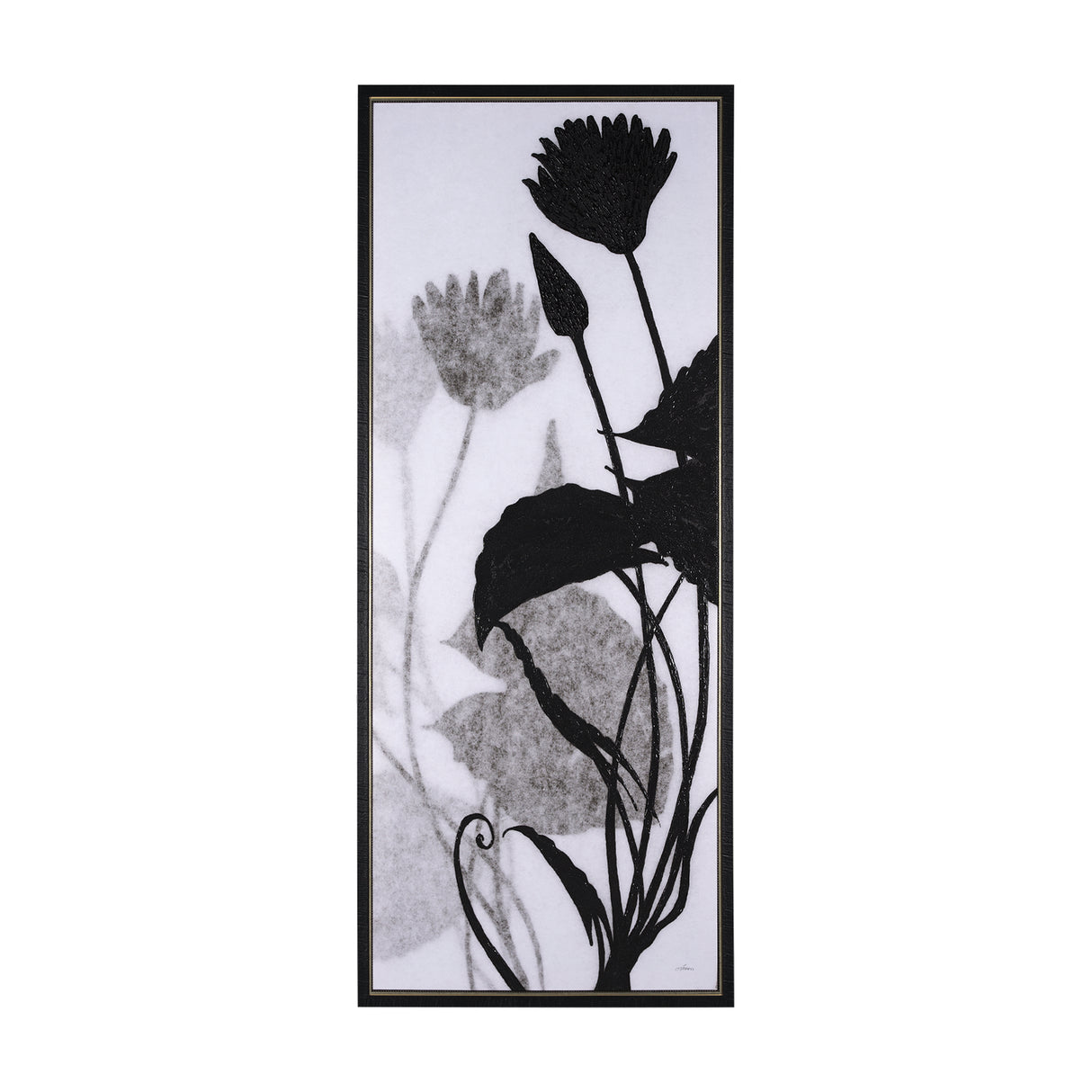 Floral Silhouette III by Mercana Studio a Hand Embellished Textured Framed Canvas from Mercana - Luna Furniture