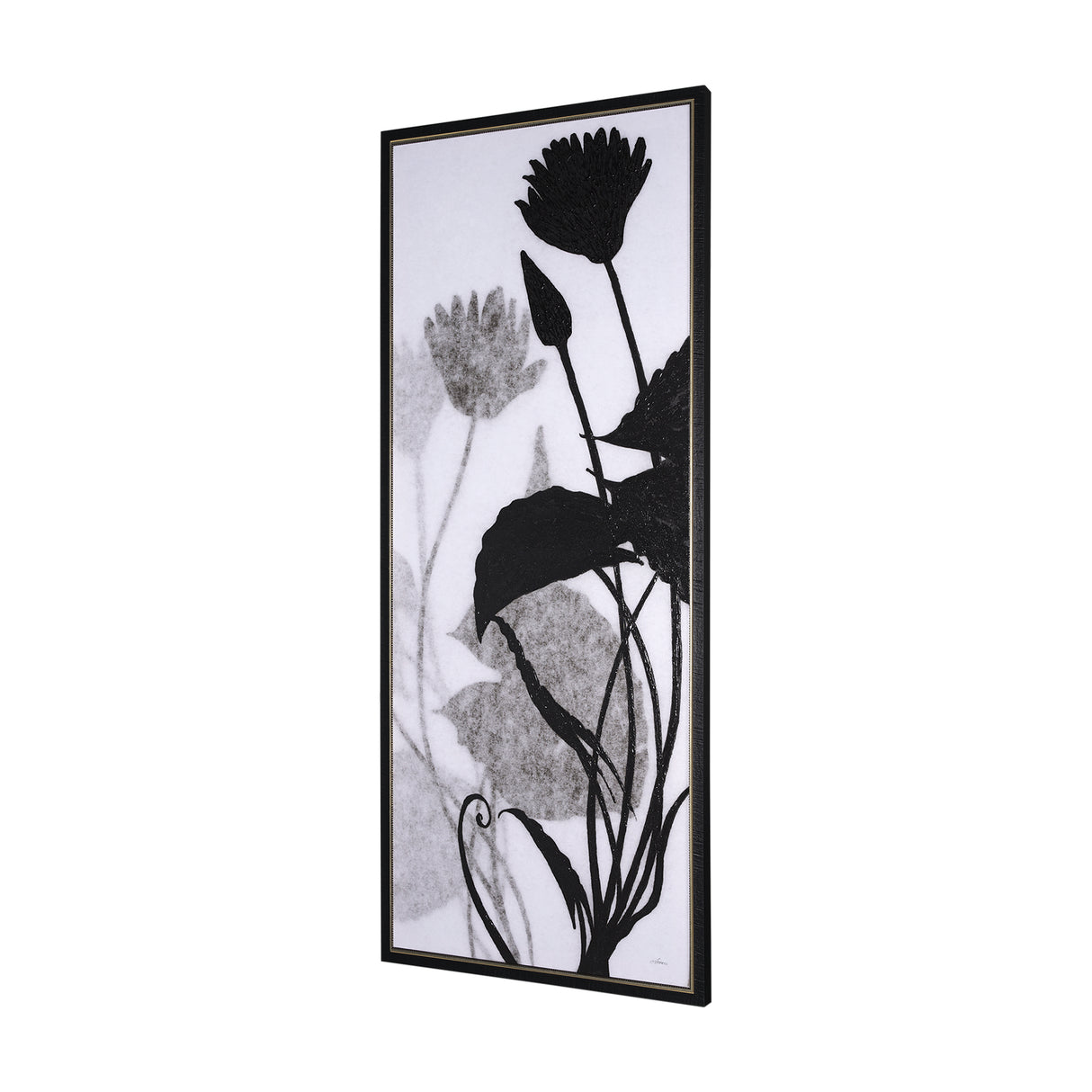 Floral Silhouette III by Mercana Studio a Hand Embellished Textured Framed Canvas from Mercana - Luna Furniture