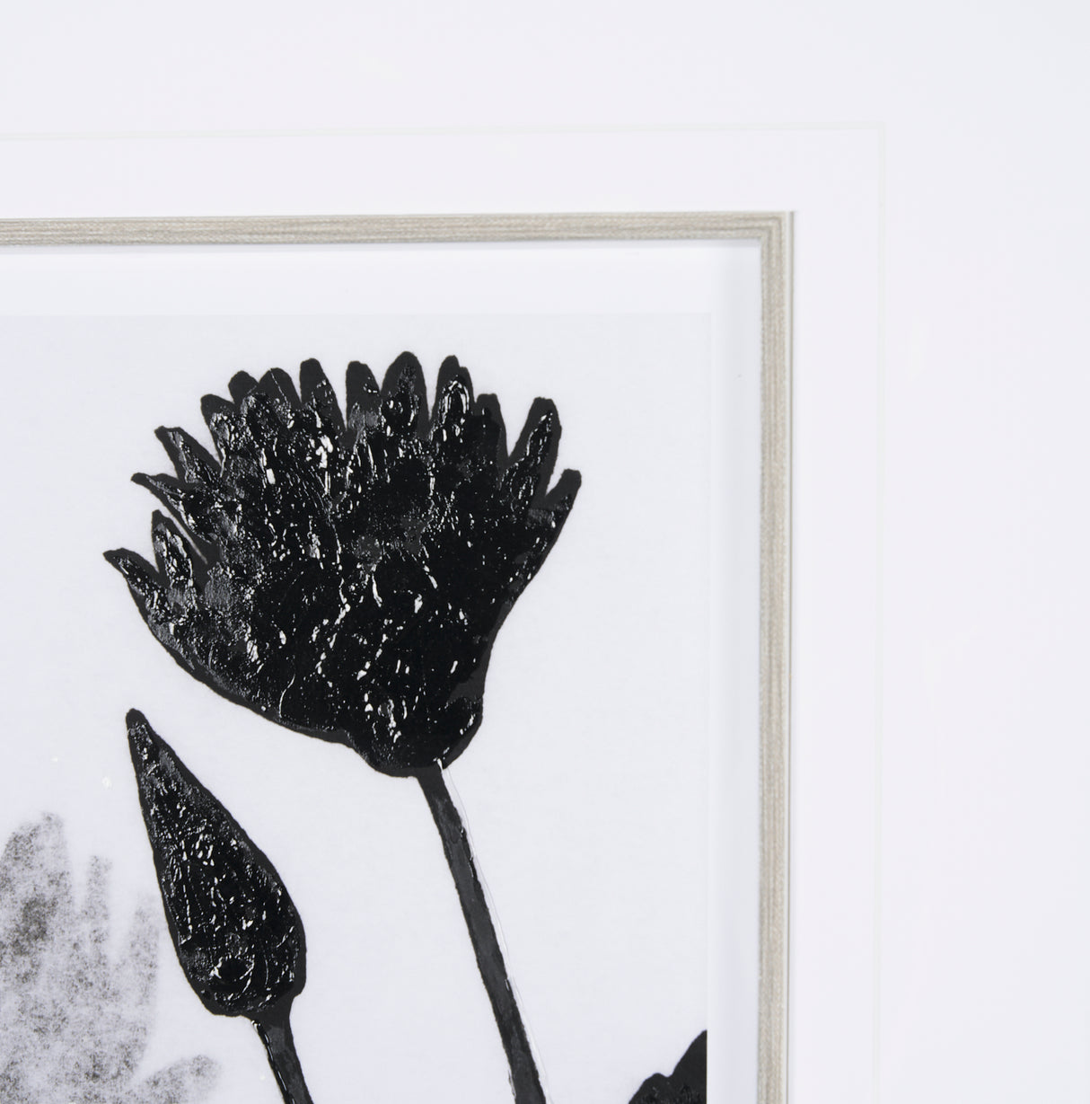 Floral Silhouette III by Mercana Studio Hand Embellished Textured Framed Art Print Matted under Glas from Mercana - Luna Furniture