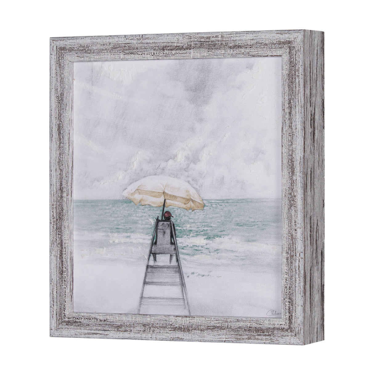 Seaside Vacation III by Mercana Studio a Hand Embellished Textured Framed Art Print from Mercana - Luna Furniture
