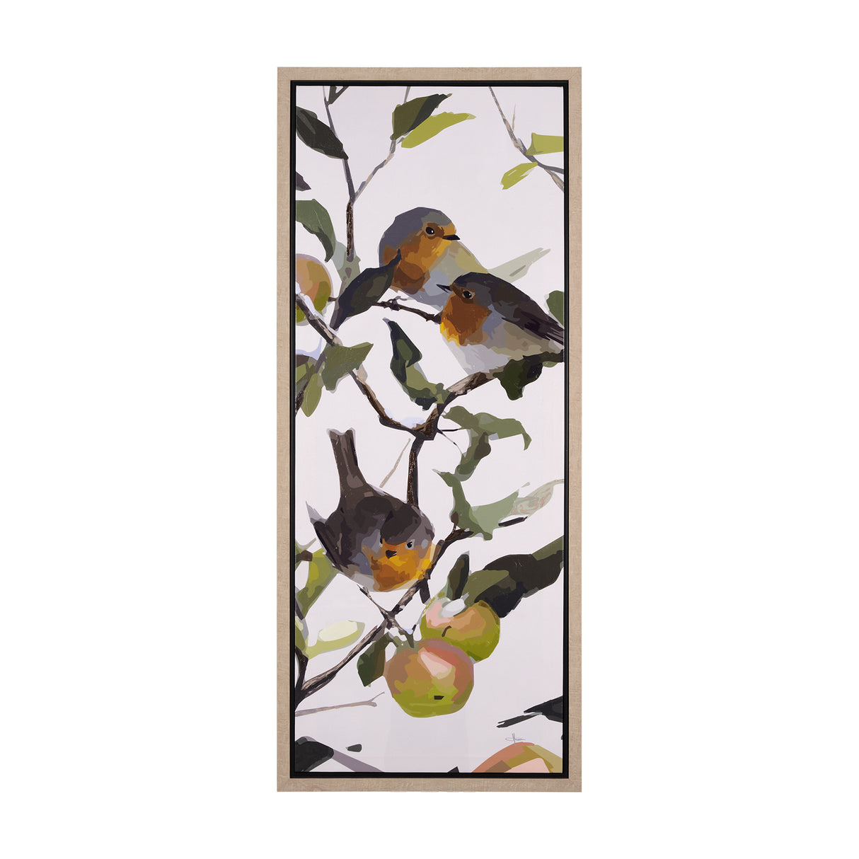 Birds & Apples II by Mercana Studio a Hand Embellished Textured Framed Canvas from Mercana - Luna Furniture