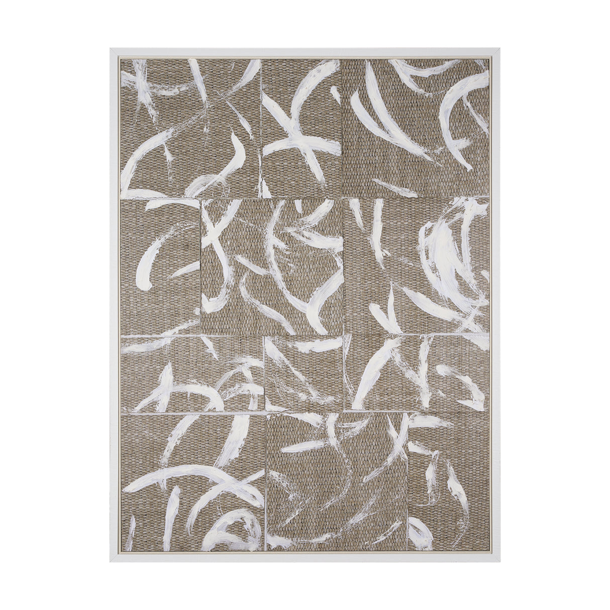 Woven Textile by Mercana Studio a Hand Embellished Textured Framed Canvas from Mercana - Luna Furniture