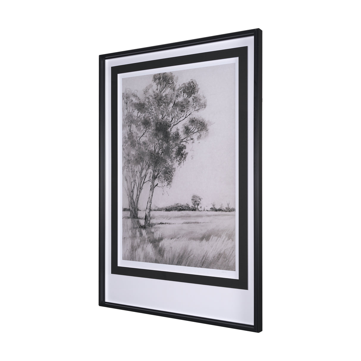 Serene View by Mercana Studio a Hand Embellished Textured Framed Art Print Matted under Glass from Mercana - Luna Furniture
