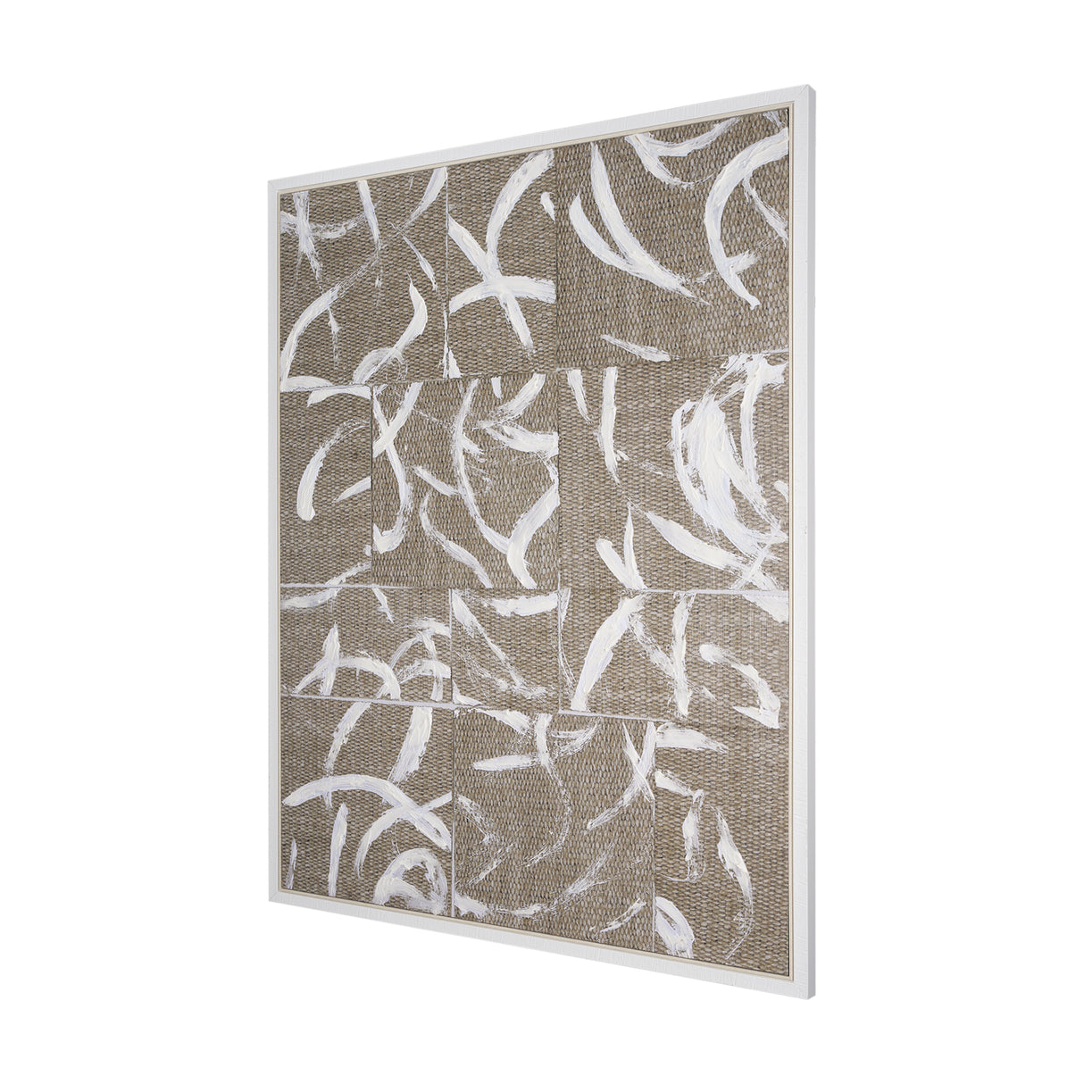 Woven Textile by Mercana Studio a Hand Embellished Textured Framed Canvas from Mercana - Luna Furniture
