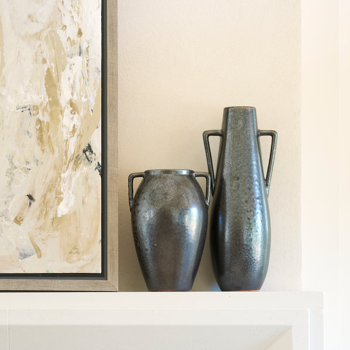 Kora Medium Dark Metallic Double Ear Vase from Mercana - Luna Furniture