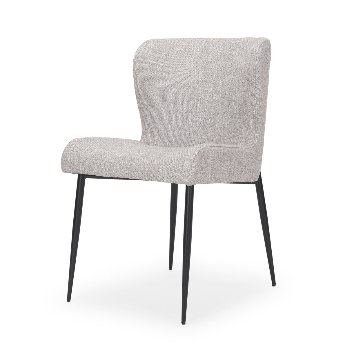 Hartt Dining Chair W/ Matte Black Metal Frame and Gray Fabric from Mercana - Luna Furniture