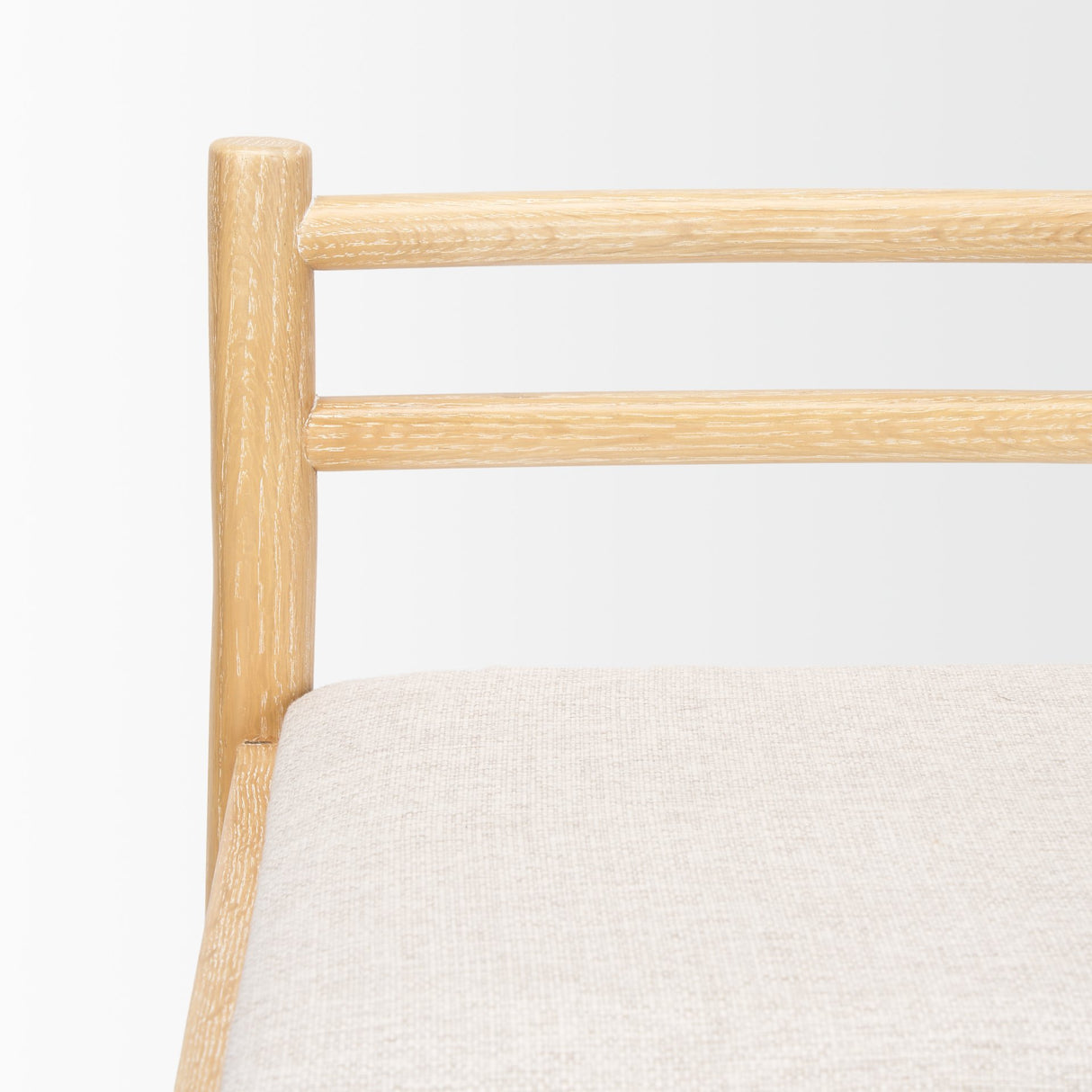 Sam Counter Stool W/ Light Brown Wood Frame and Beige Upholstered Seat from Mercana - Luna Furniture