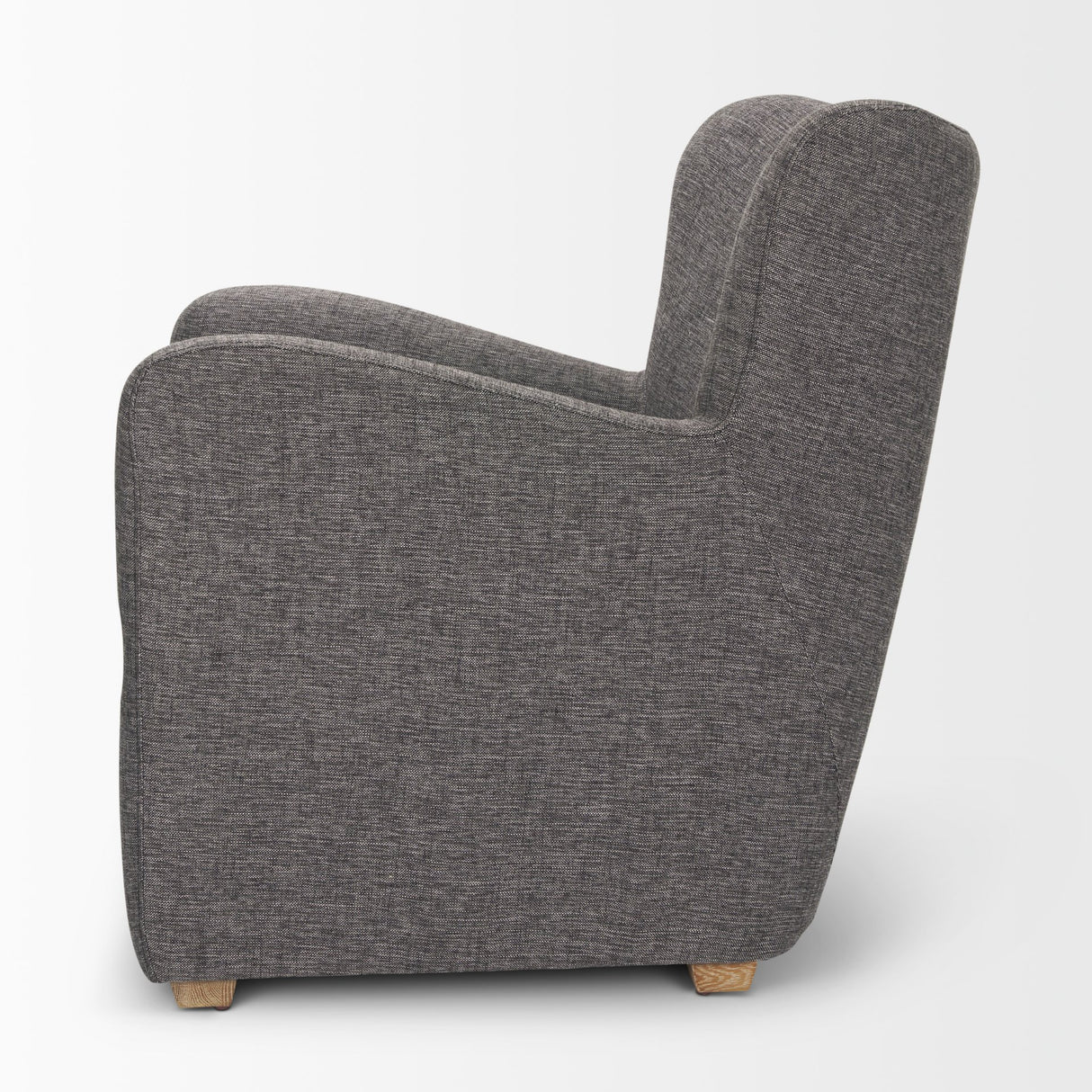 Dunstan Accent Chair Upholstered Gray Twill Fabric and Medium Brown Wood Feet from Mercana - Luna Furniture