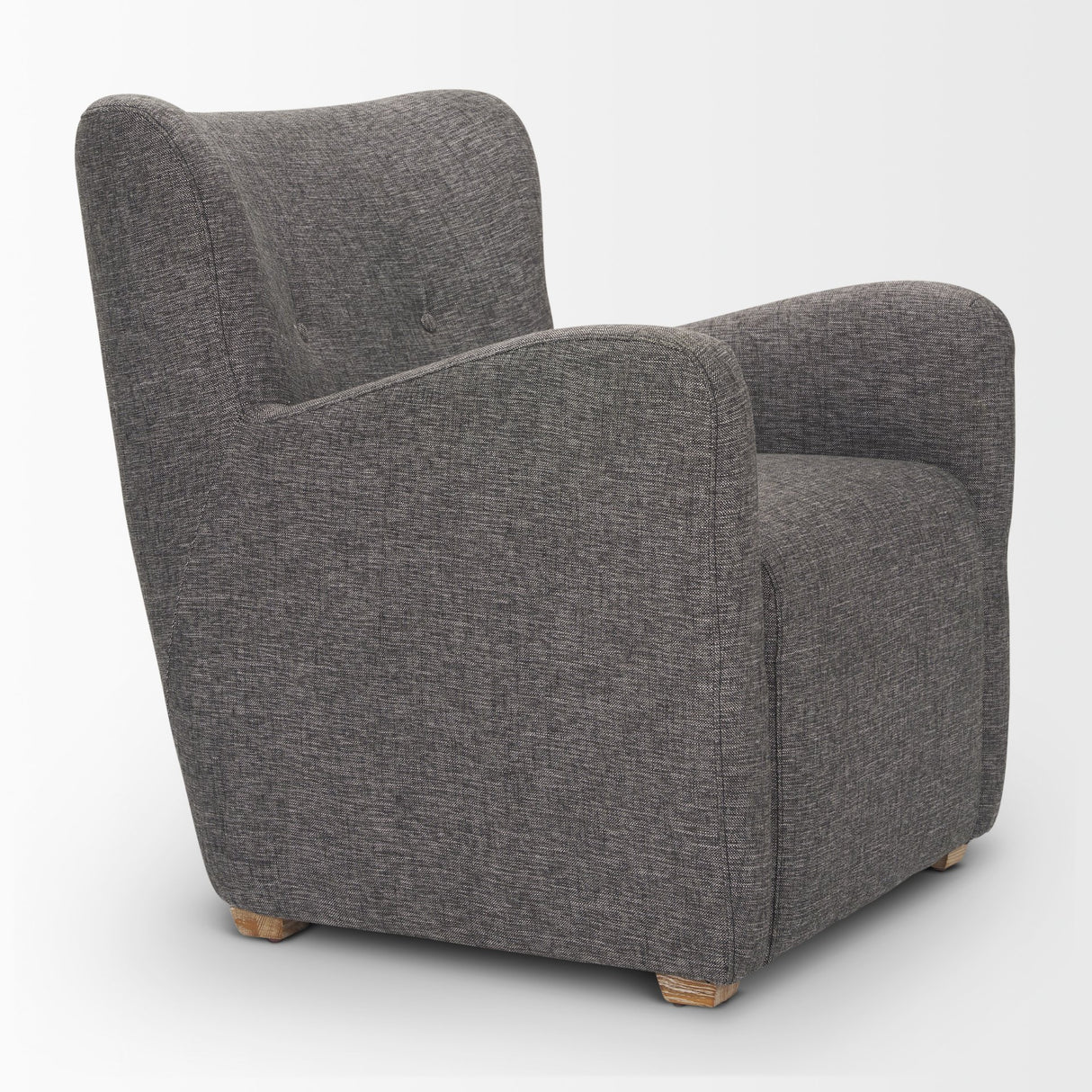 Dunstan Accent Chair Upholstered Gray Twill Fabric and Medium Brown Wood Feet from Mercana - Luna Furniture
