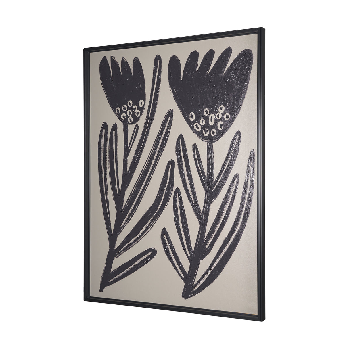 Simple Floral-Grow by Mercana Studio a Hand Embellished Textured Framed Art Print from Mercana - Luna Furniture
