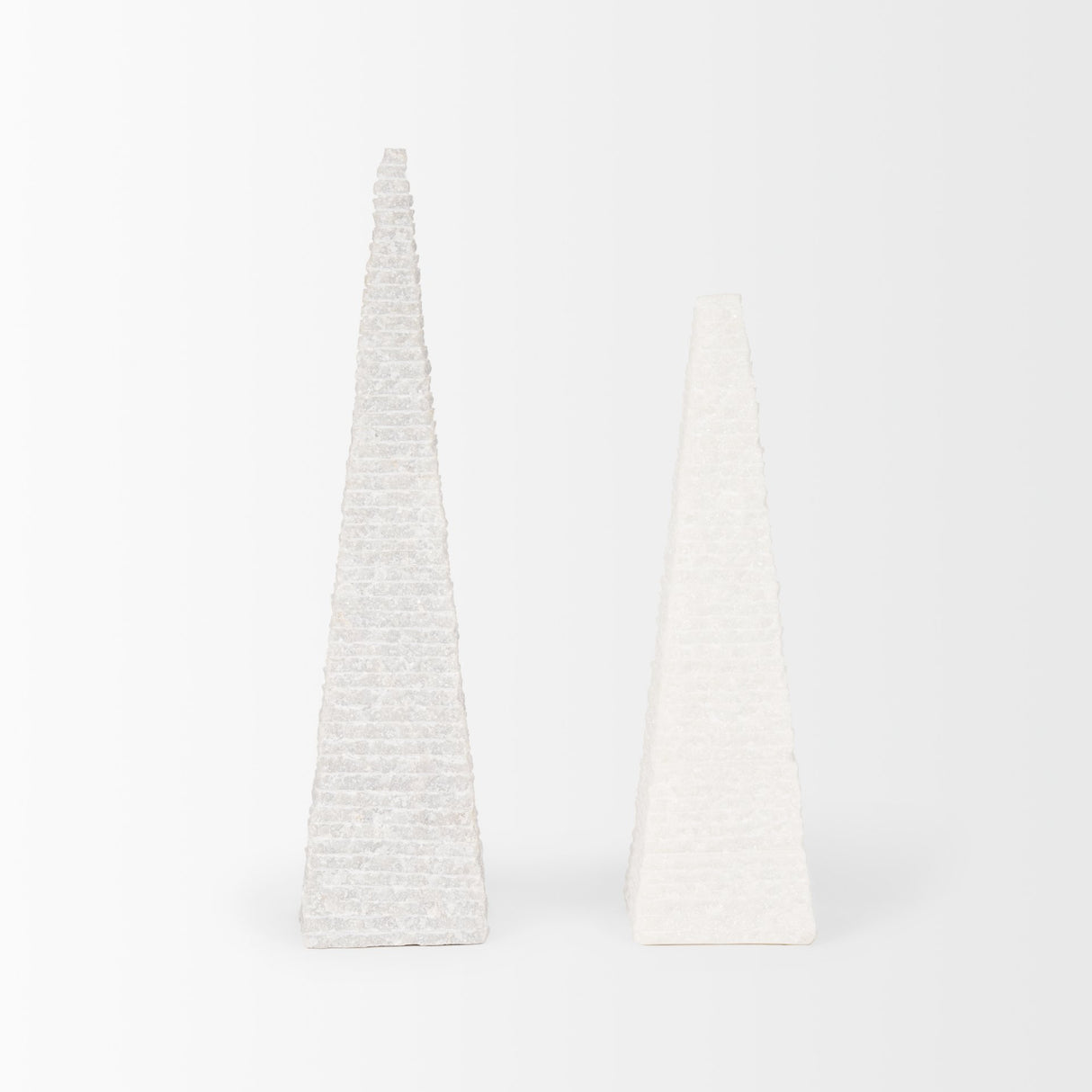 Pyramis White Rough Marble Obelisk 13" from Mercana - Luna Furniture
