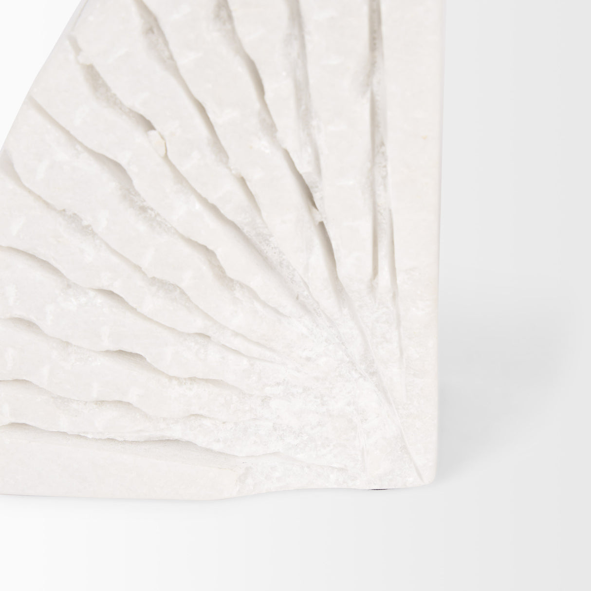 Stept White Marble Bookends w/rough carving (set of 2) from Mercana - Luna Furniture