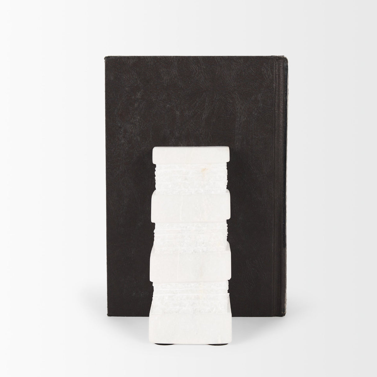 Cavetto White Marble Bookends w/rough carving S/2 from Mercana - Luna Furniture
