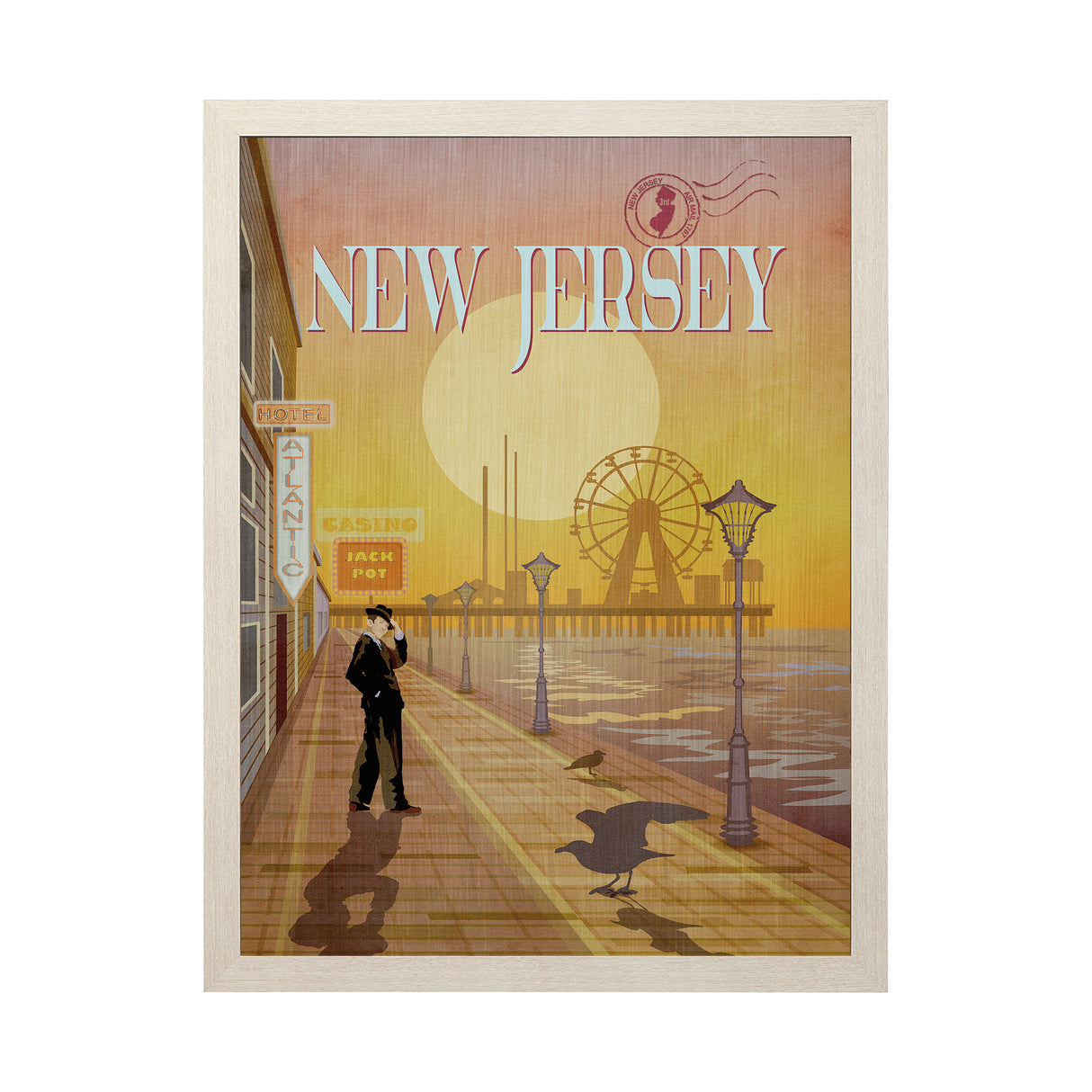 New Jersey Go USA (L) by Mercana Studio a Hand Embellished Decograph Framed Art Print from Mercana - Luna Furniture