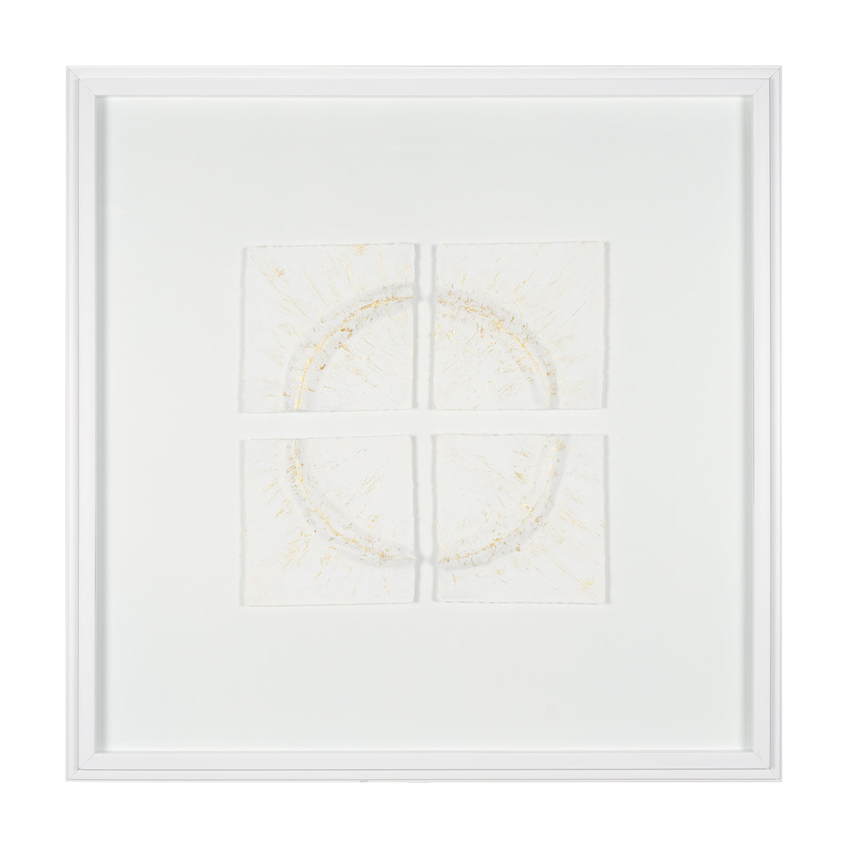 Equal Quadrants White by Studio M a handmade Original Framed 3D Textured Artwork under Glass from Mercana - Luna Furniture