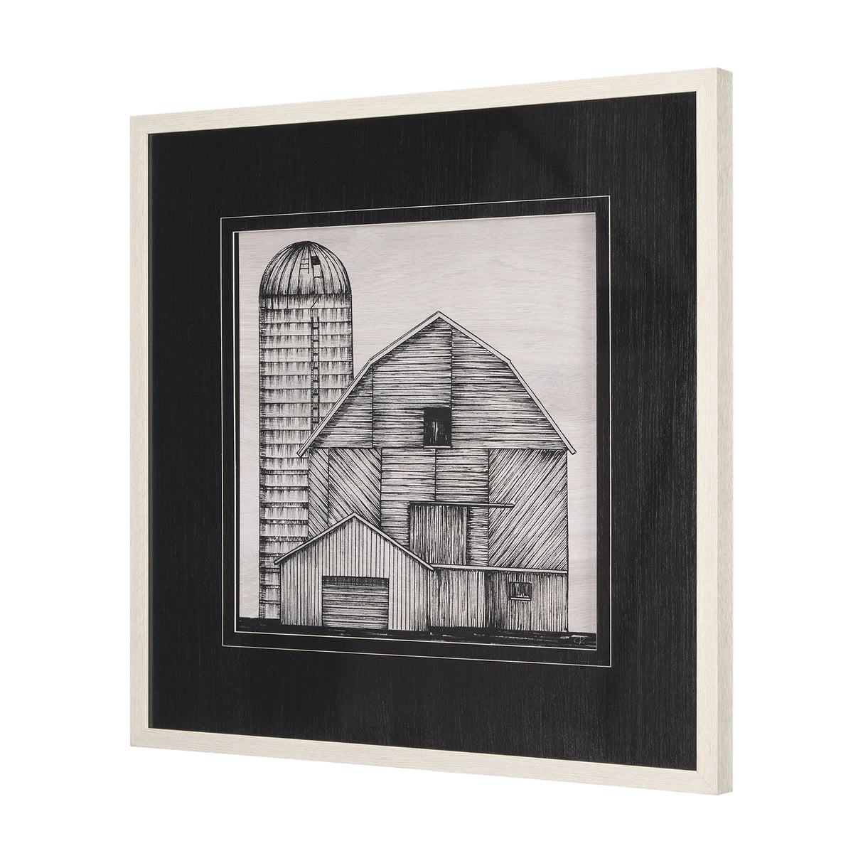 Barn Buildings I by Mercana Studio a Hand Embellished Textured Framed Art Print Matted under Glass from Mercana - Luna Furniture
