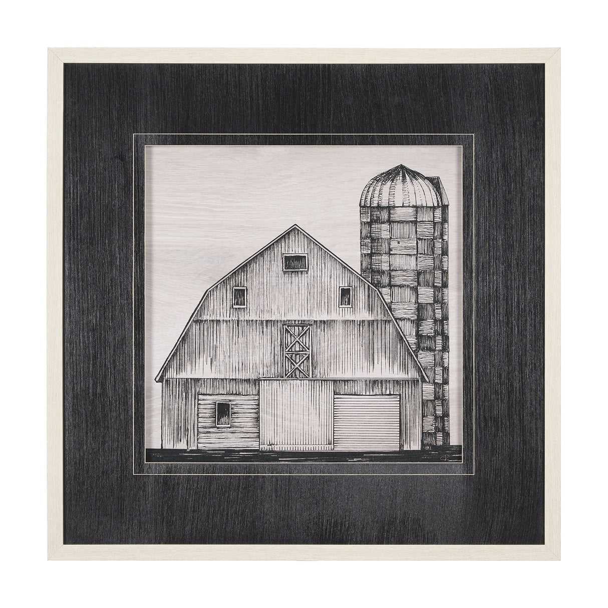 Barn Buildings II by Mercana Studio a Hand Embellished Textured Framed Art Print Matted under Glass from Mercana - Luna Furniture