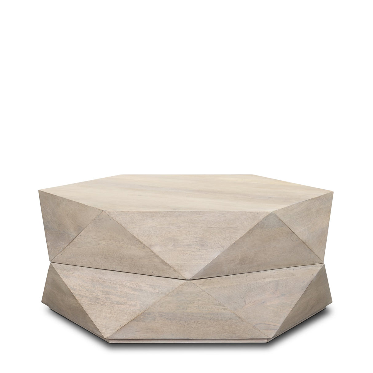 Arreto 36" Hexagonal Hinged Solid Wood Top and Base Coffee Table from Mercana - Luna Furniture