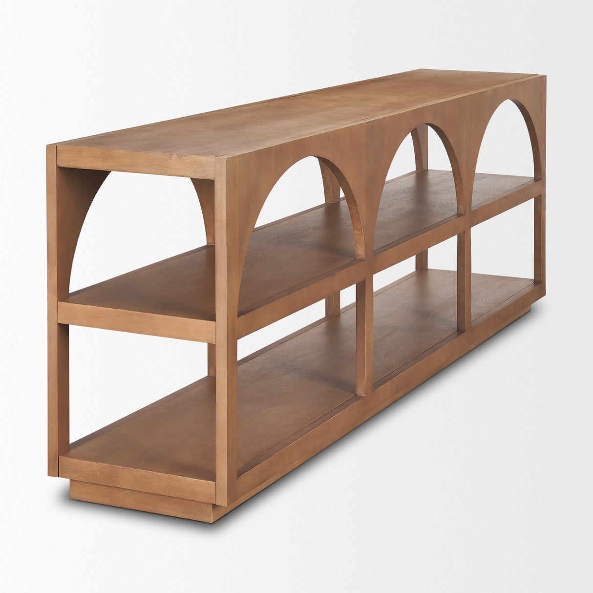 Bela Large Medium Brown Wood Arched Console Table from Mercana - Luna Furniture