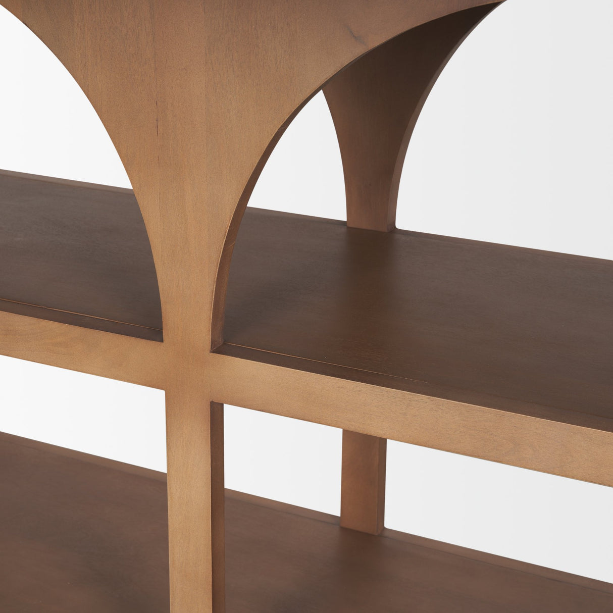 Bela Small Arched Console Table Medium Brown Wood from Mercana - Luna Furniture