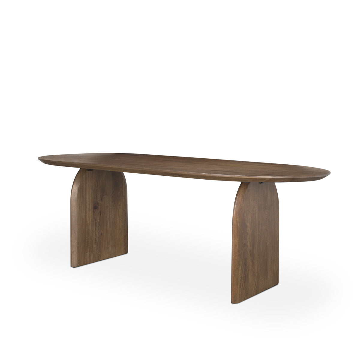 Isla Oval Dining Table w/Dark Brown Wood Top & Arched Legs from Mercana - Luna Furniture